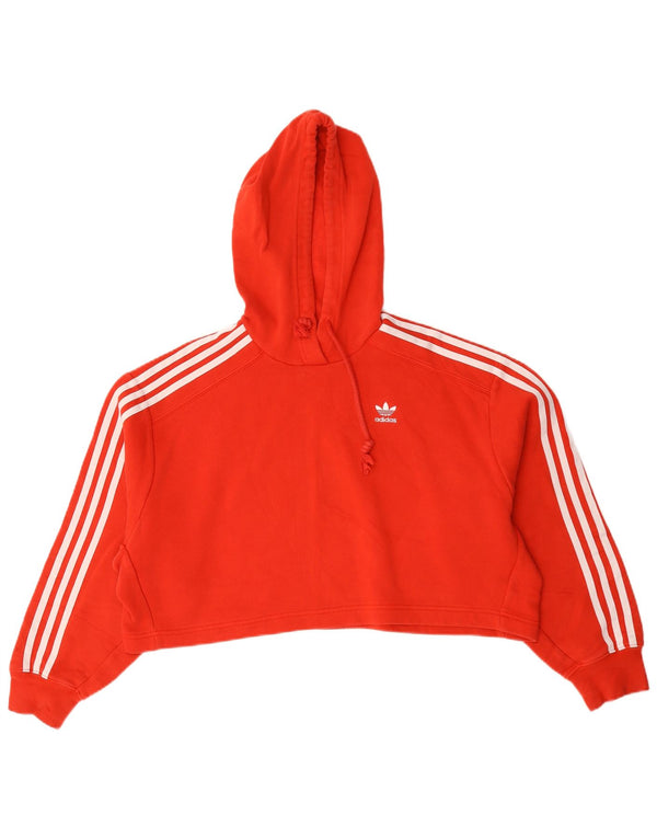 Женский укороченный джемпер с капюшоном Adidas Oversized UK 10, маленький красный хлопковый