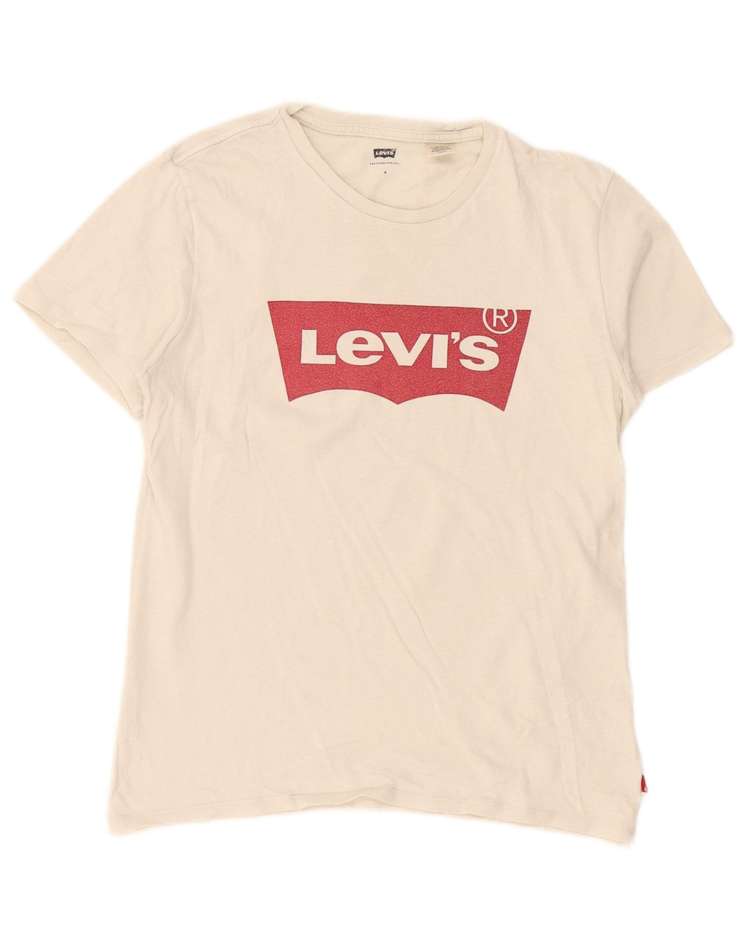 Женская футболка оверсайз с рисунком Levi's Top UK 10, маленькая белая
