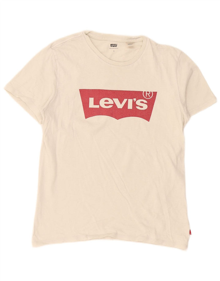 Женская футболка оверсайз с рисунком Levi's Top UK 10, маленькая белая