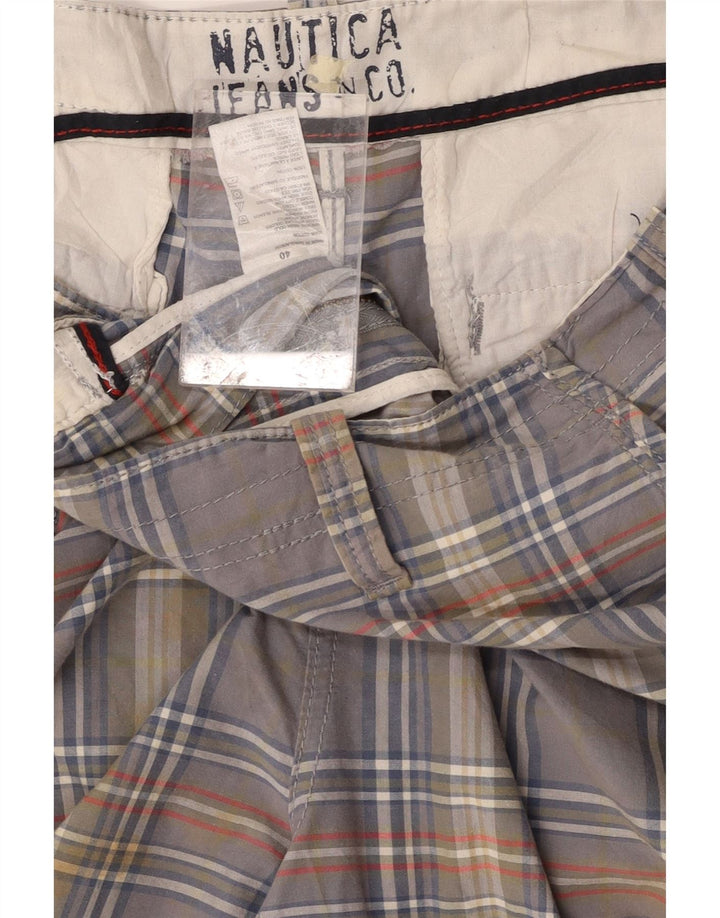 NAUTICA Mens Chino Shorts W40 XL Grey Check Cotton Vintage Nautica and Second-Hand Nautica from Messina Hembry 