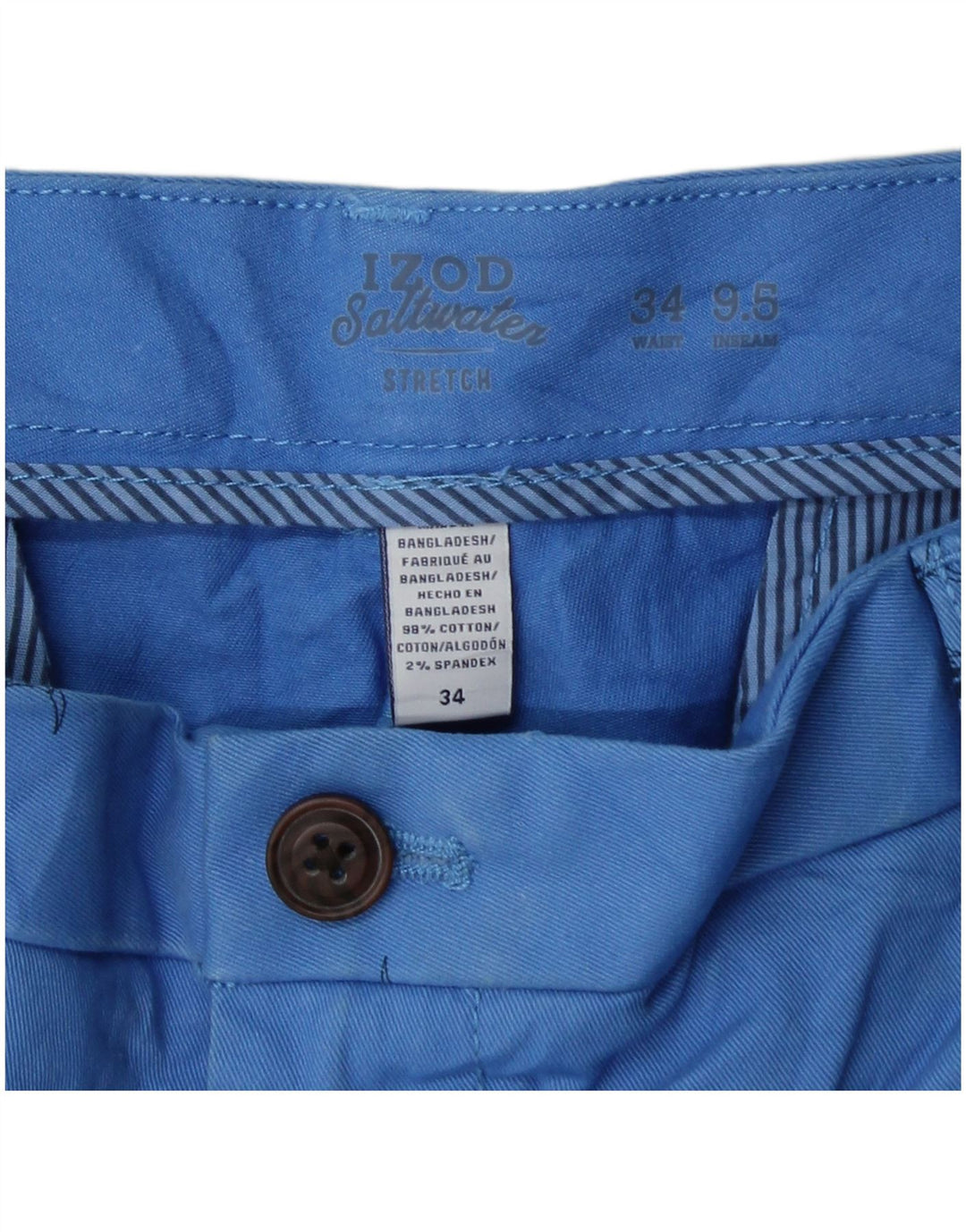 Мужские шорты чинос IZOD Salt Water W34, хлопок, большие синие пятнышки