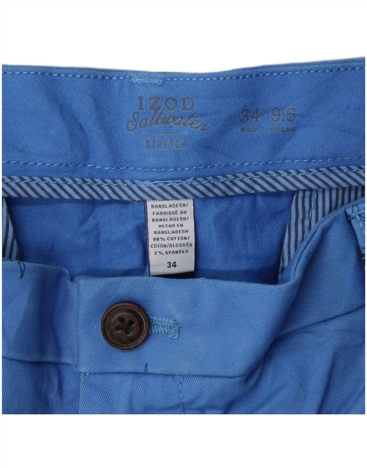 Мужские шорты чинос IZOD Salt Water W34, хлопок, большие синие пятнышки