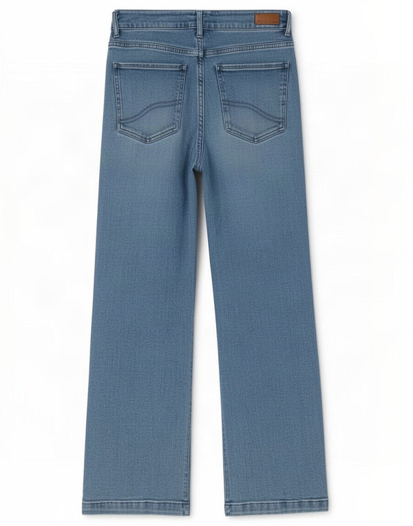 Fat Face Womens Elise Wide Leg Jeans UK 10 Small W27 L29 Blue Cotton