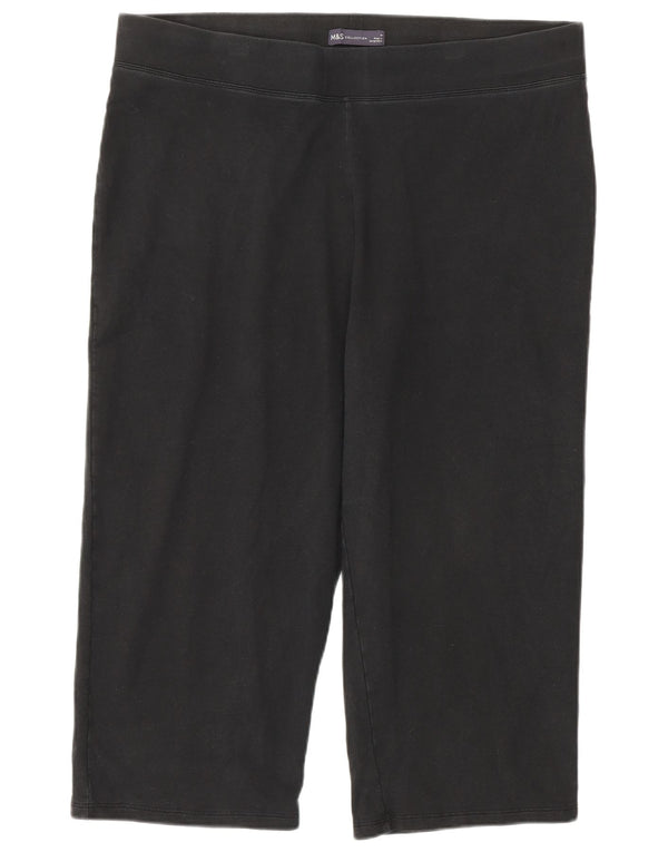 Женские леггинсы-капри Marks & Spencer UK 18 XL, черные хлопковые