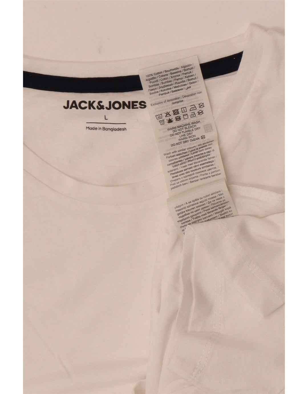 Мужская футболка Jack & Jones, большой белый хлопок