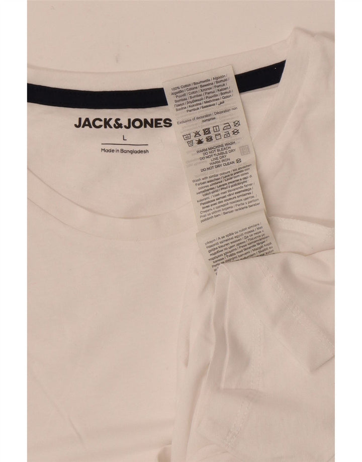 Мужская футболка Jack & Jones, большой белый хлопок