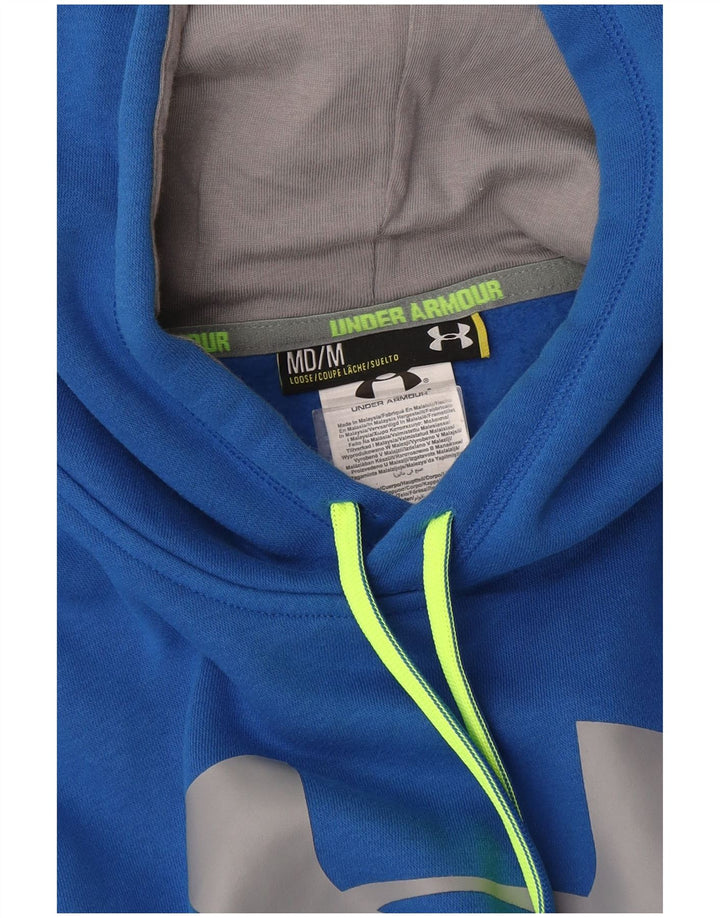 Мужской джемпер с капюшоном Under Armour, хлопковый, среднего синего цвета