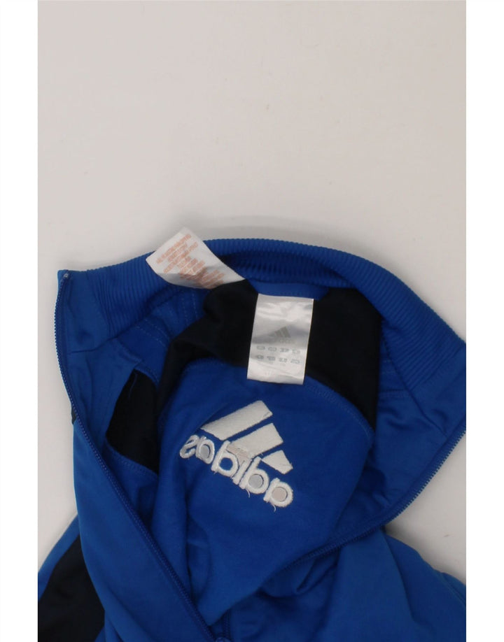 ADIDAS Boys Graphic Tracksuit Top Jacket 7-8 Years Blue Colourblock Vintage Adidas and Second-Hand Adidas from Messina Hembry 