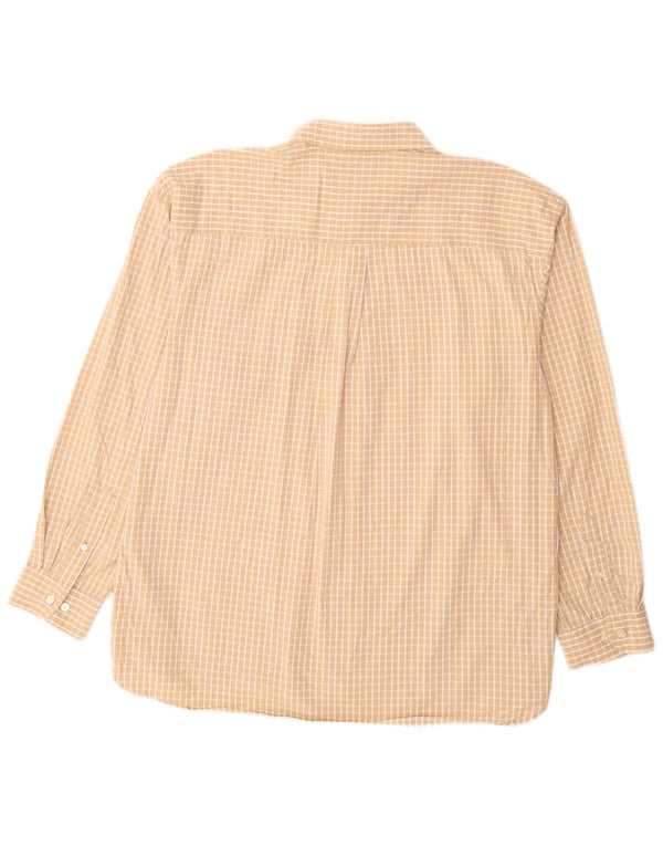 Рубашка мужская Izod XL бежевая, в мелкую клетку, хлопок