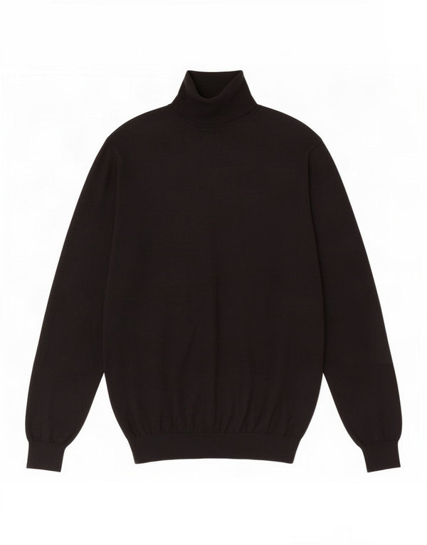 Мужской джемпер с высоким воротником Massimo Dutti XL, черный хлопок