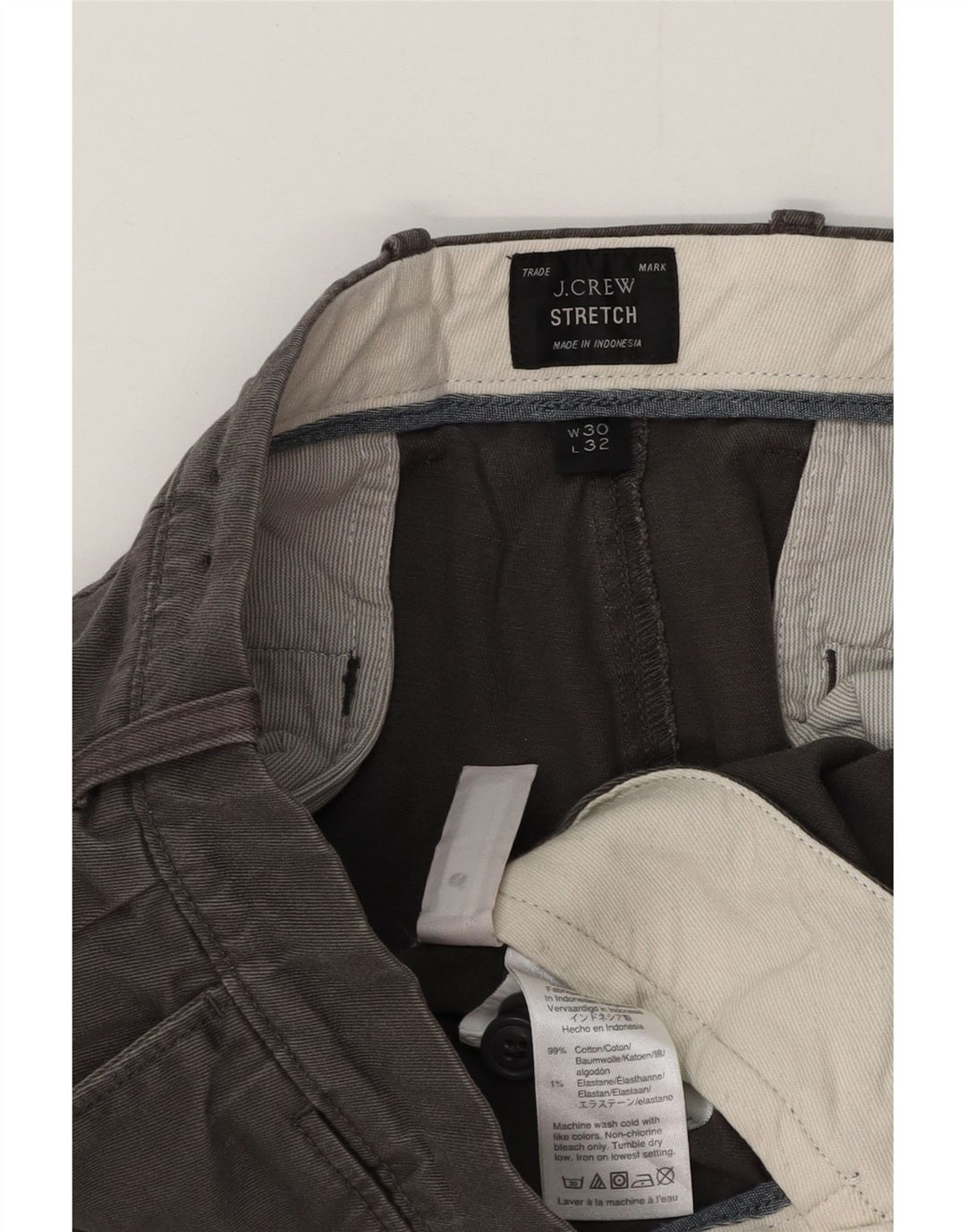 Мужские узкие брюки-чиносы J. CREW W30 L32, серые, хлопковые