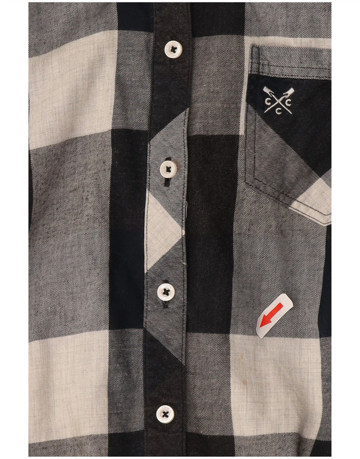 Crew Clothing Женская фланелевая рубашка оверсайз размера UK 8, маленькая темно-синяя клетка