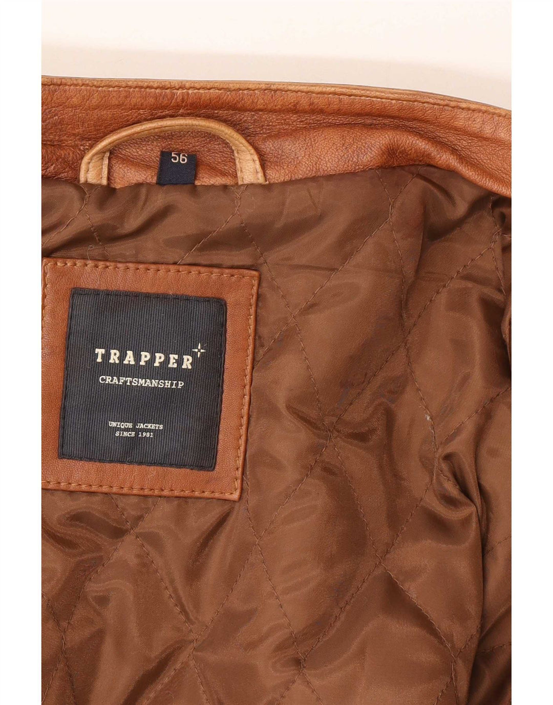 Мужская кожаная куртка Trapper IT 56 3XL Коричневая кожаная