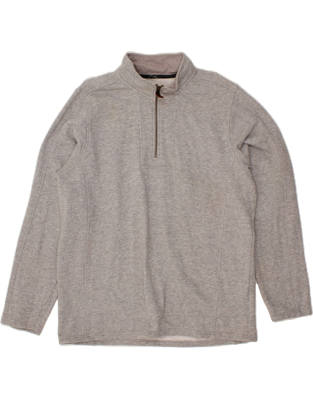 MOUNTAIN WAREHOUSE Mens Zip Neck Sweatshirt Jumper Large Grey Cotton Vintage Mountain Warehouse and Second-Hand Mountain Warehouse from Messina Hembry 