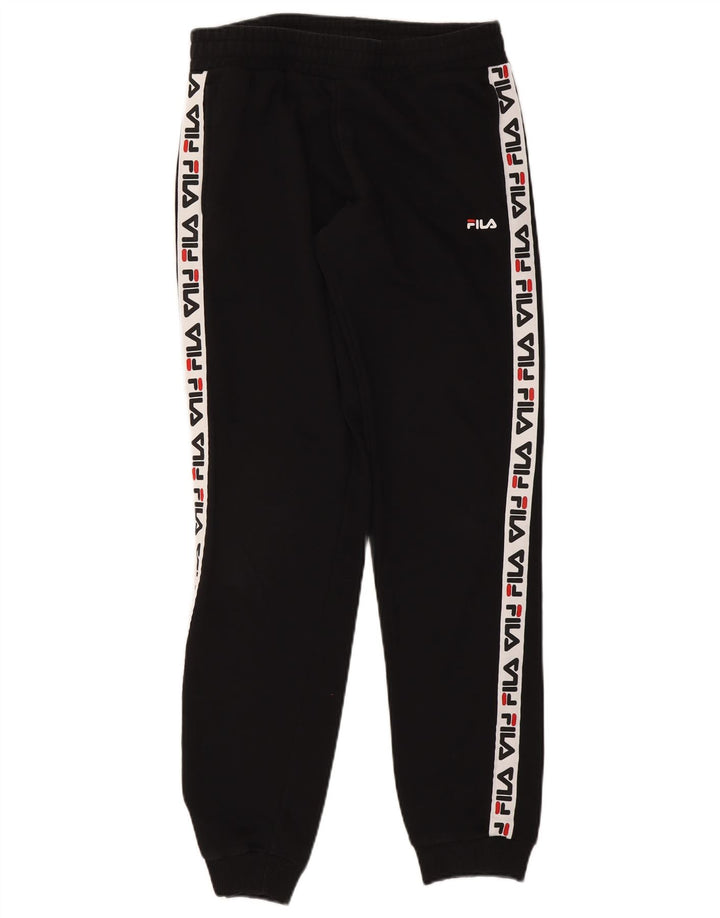 Fila Мужские спортивные брюки с рисунком, джоггеры, средние, черные, с цветными блоками