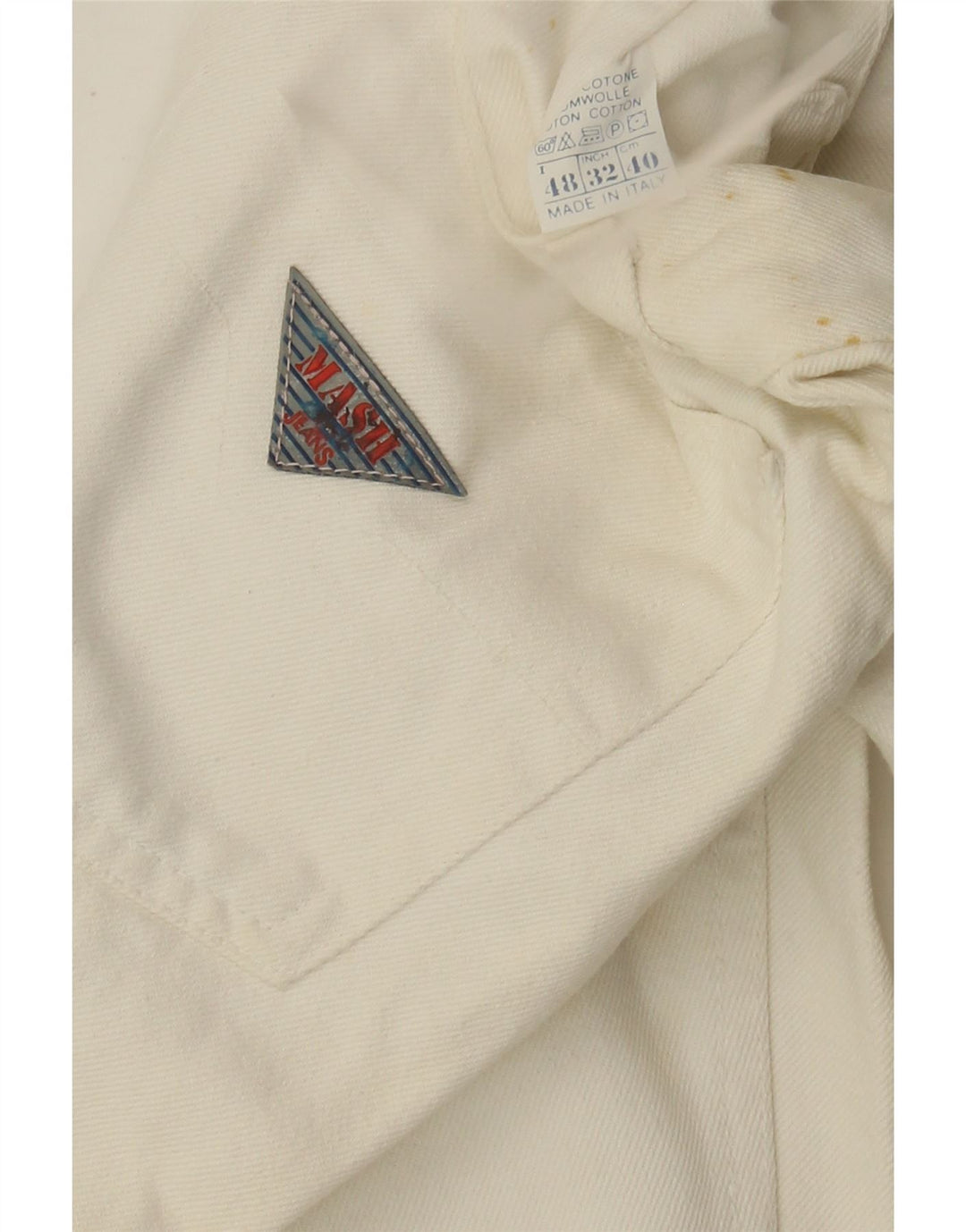 Мужские зауженные джинсы Mash IT 48 Medium W32 L33 Белый хлопок