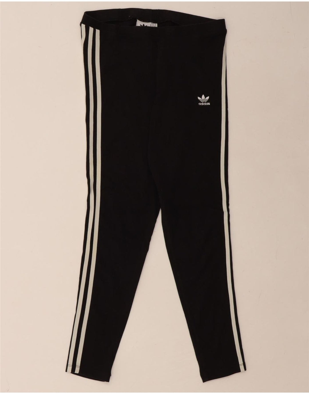 ADIDAS Womens Leggings UK 14 Large  Black Cotton