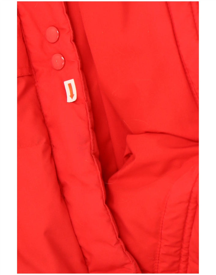 Винтажное женское длинное стеганое пальто EU 36/38, маленький красный полиэстер