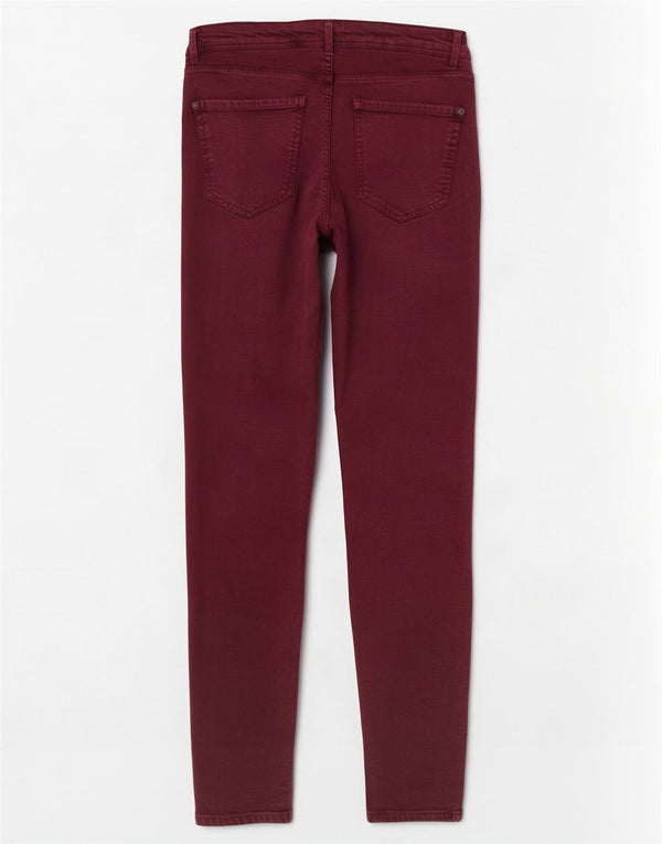 Женские джинсы скинни Zara Trafaluc EU 40 Medium W30 L31 Темно-бордовый лиоцелл