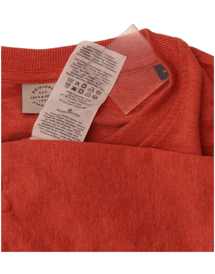 JACK & JONES Mens Graphic Sweatshirt Jumper Medium Red Polyester