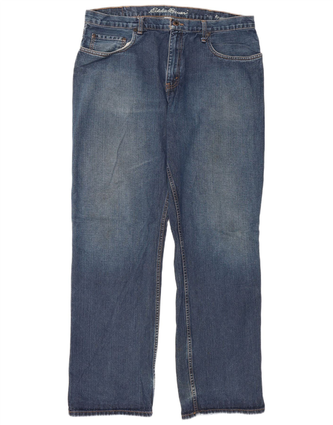 Мужские прямые джинсы свободного покроя Eddie Bauer W38 L34, синий хлопок