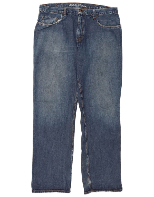 Мужские прямые джинсы свободного покроя Eddie Bauer W38 L34, синий хлопок