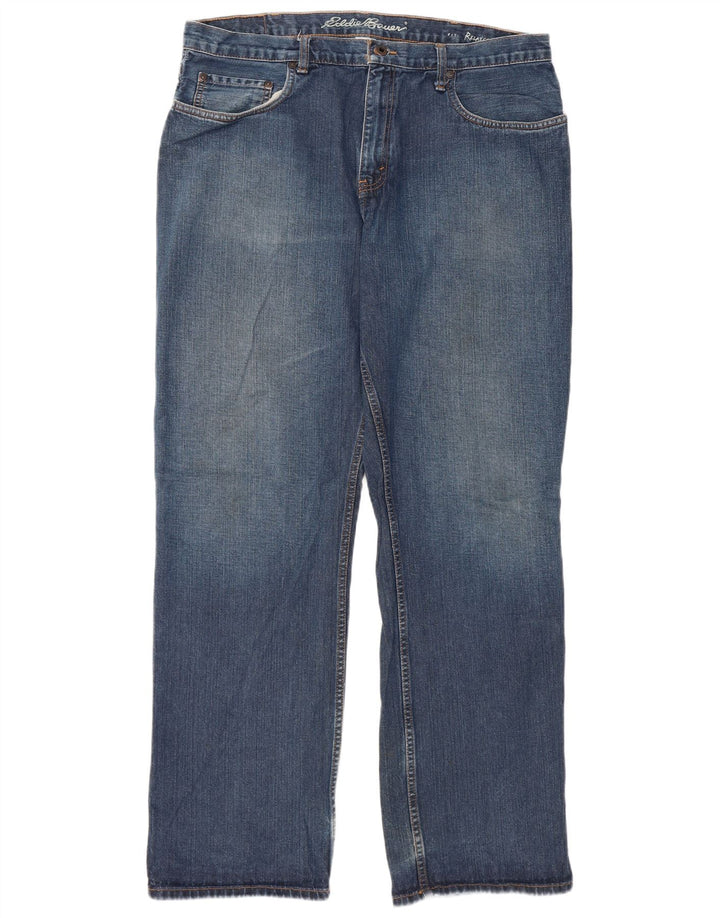 Мужские прямые джинсы свободного покроя Eddie Bauer W38 L34, синий хлопок