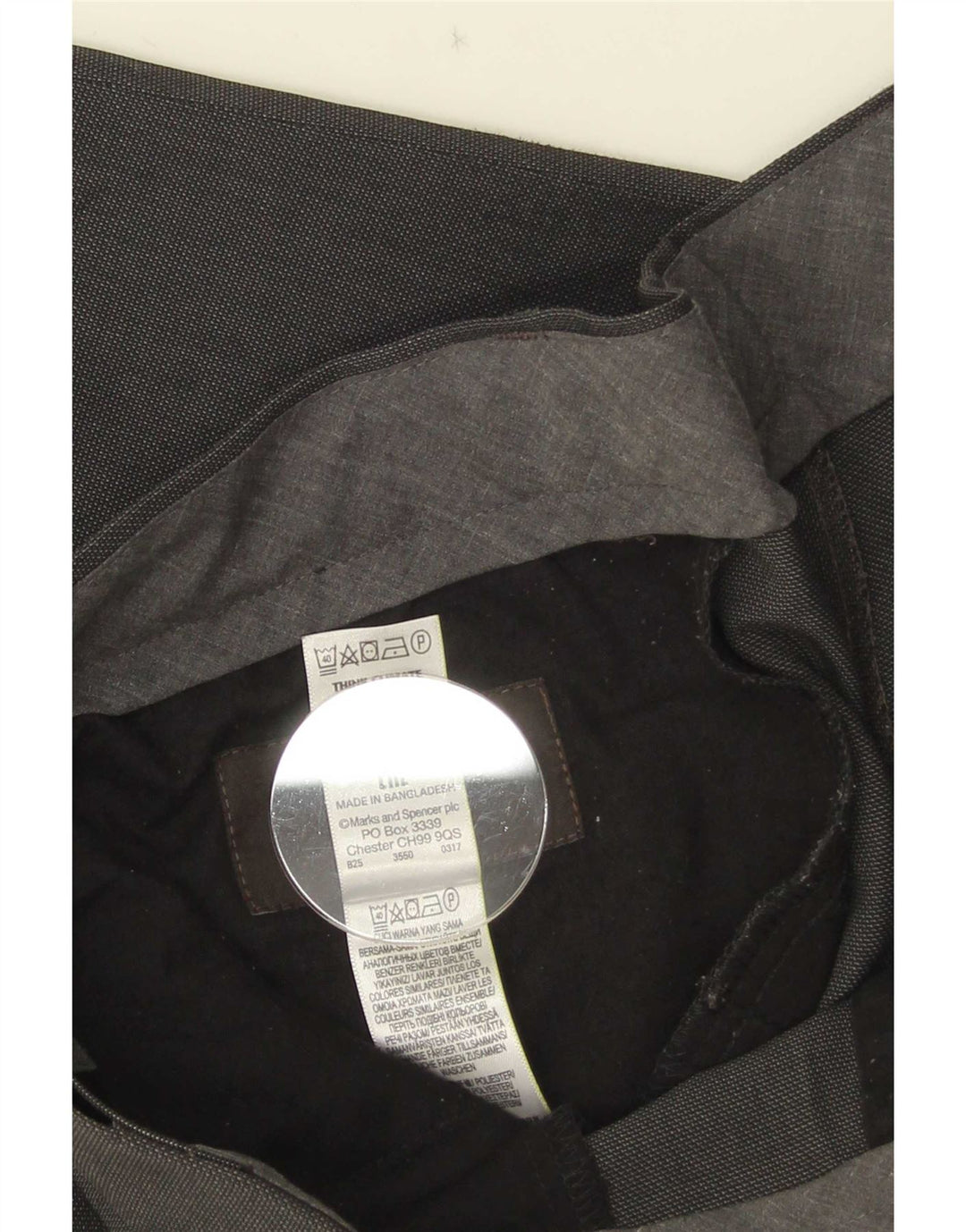 Мужские прямые брюки обычного костюма Marks & Spencer W34 L29 серые из полиэстера