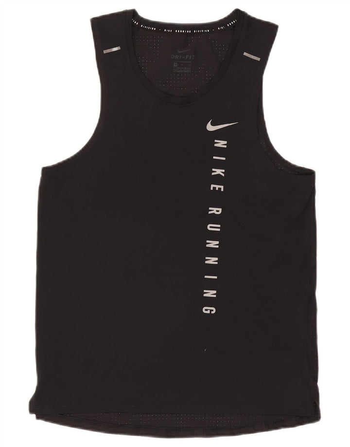 Мужской жилет с графическим принтом Nike Dri Fit, маленький черный полиэстер