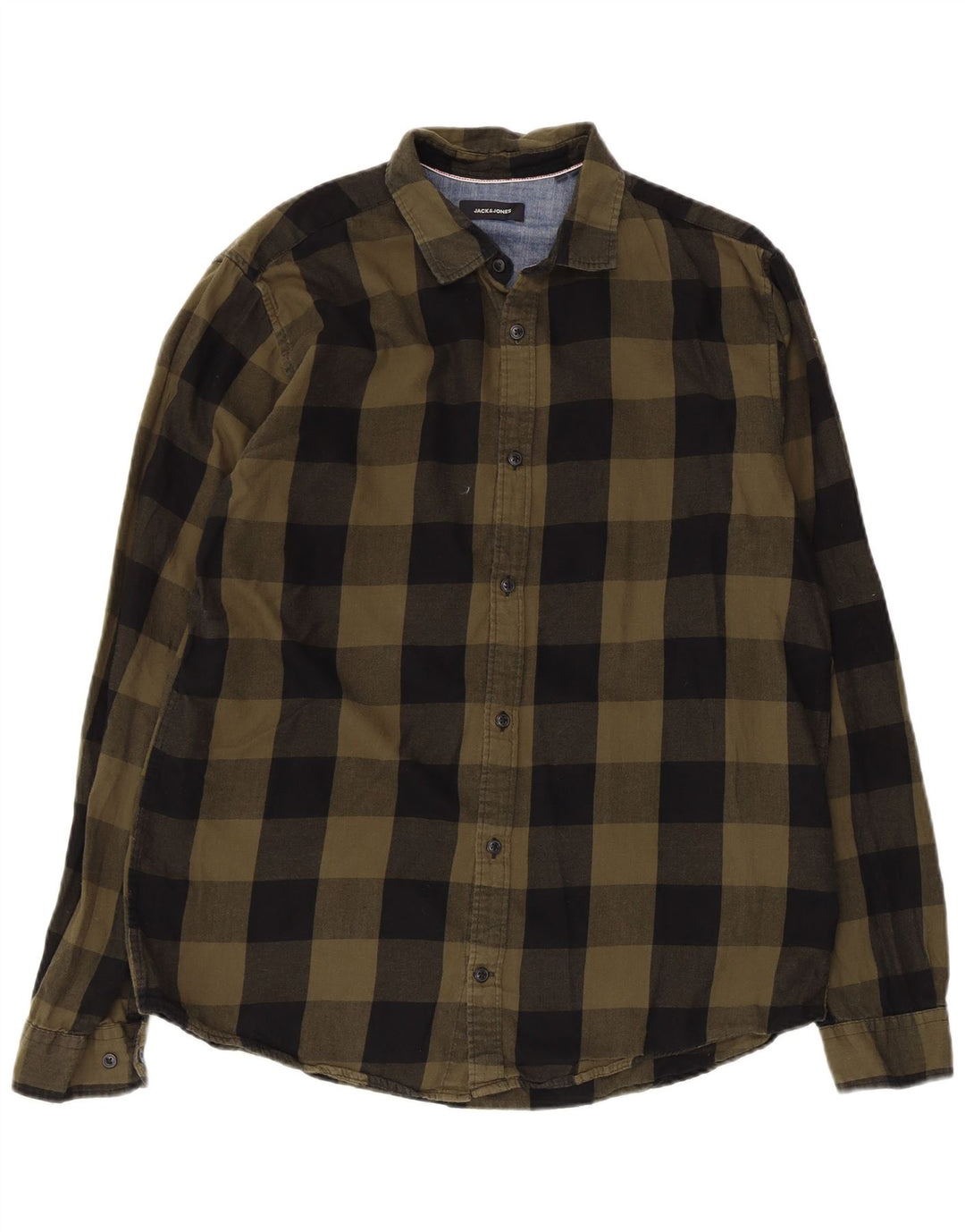 Мужская фланелевая рубашка Jack & Jones XL, цвет хаки, хлопок в клетку