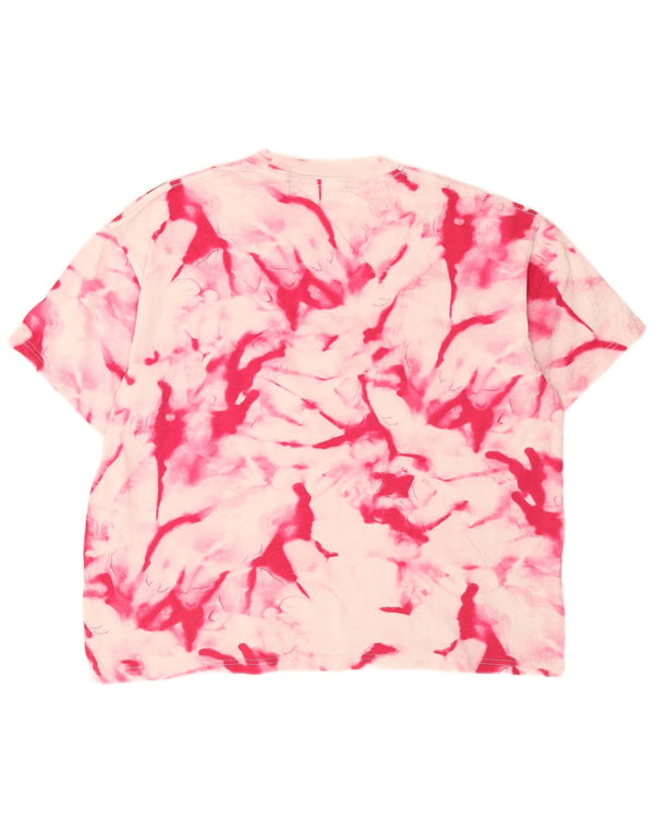 Женская футболка с рисунком Calvin Klein Jeans Top UK 14 Medium Pink Tie Dye