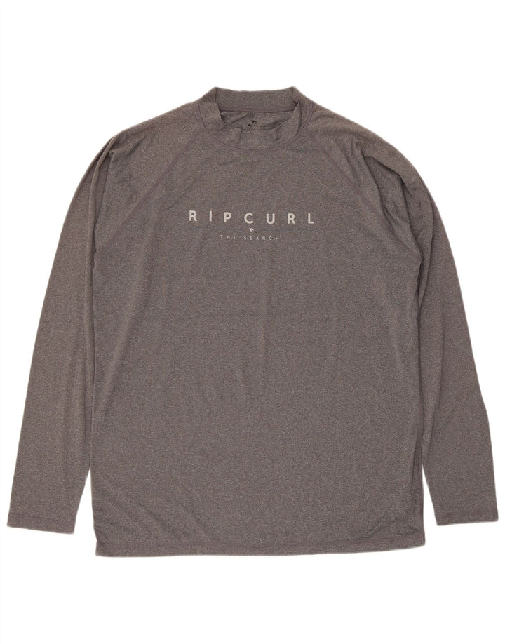 Мужской топ свободного кроя с рисунком Rip Curl, длинный рукав, большой серый полиэстер