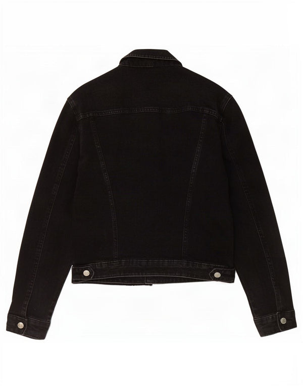 Женская укороченная джинсовая куртка Zara UK 14, большая черная