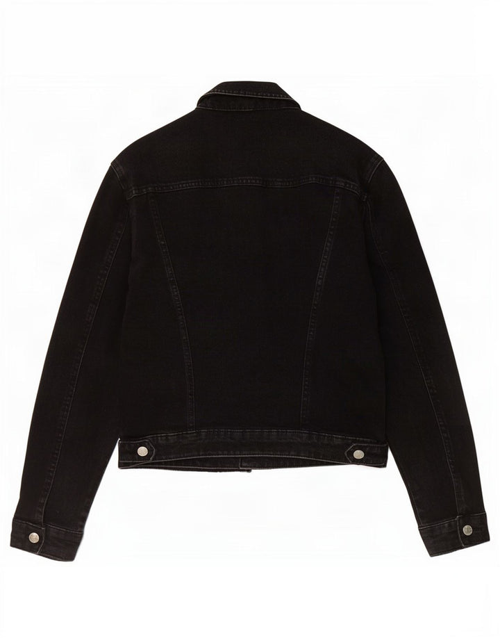 Женская укороченная джинсовая куртка Zara UK 14, большая черная