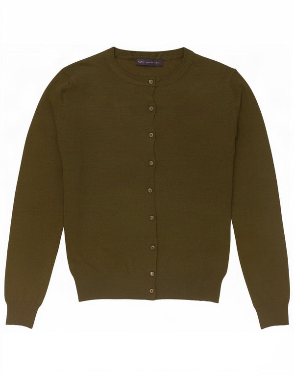 Женский кардиган Marks & Spencer UK 12, средний хаки, вискоза