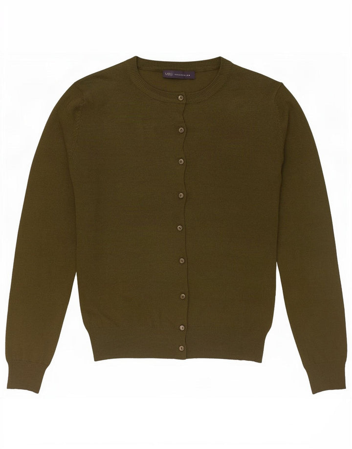 Женский кардиган Marks & Spencer UK 12, средний хаки, вискоза