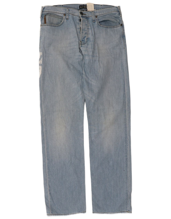 Мужские прямые джинсы Armani с рисунком W36 L33, синие, хлопок