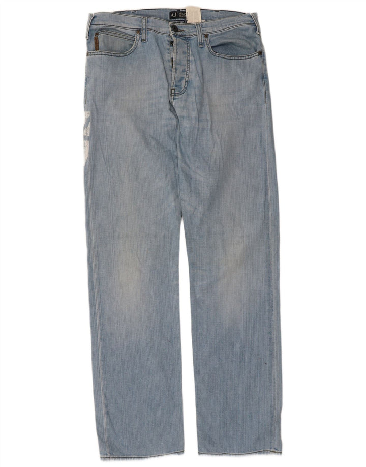 Мужские прямые джинсы Armani с рисунком W36 L33, синие, хлопок