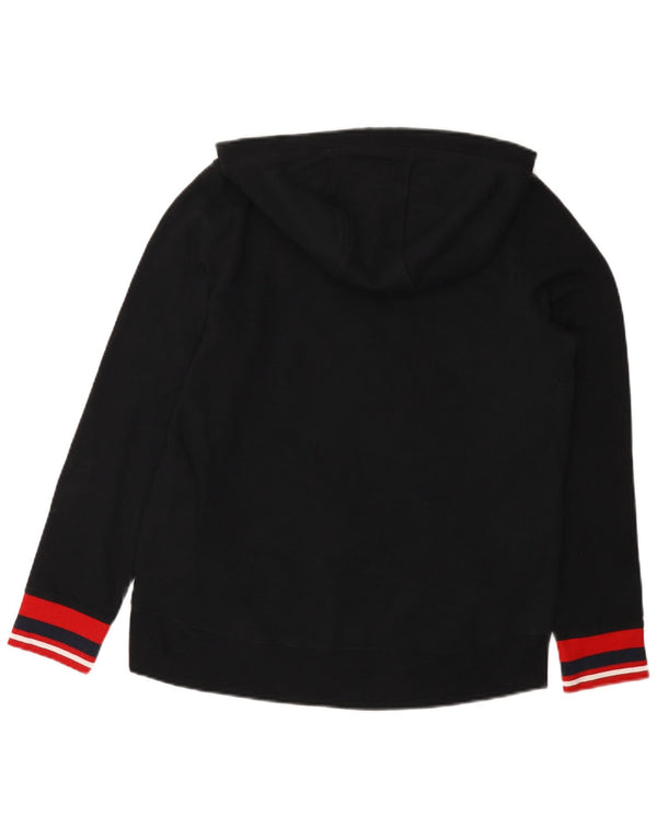 Женский джемпер с капюшоном Tommy Hilfiger UK 14, средний черный с цветными блоками