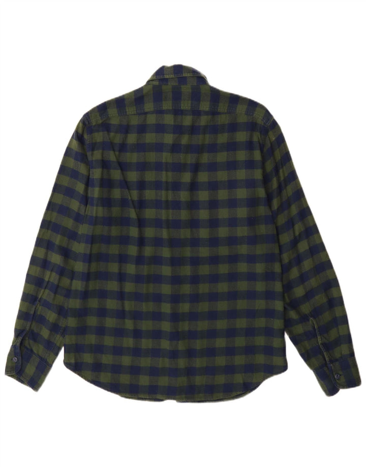 Мужская фланелевая рубашка J. Crew, хлопковая синяя клетка среднего размера