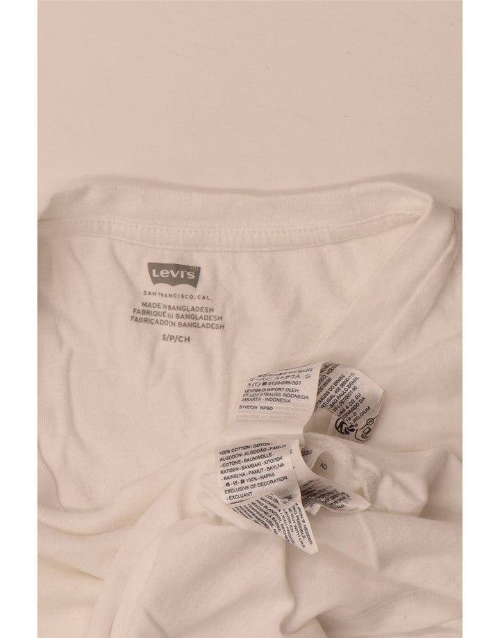 Женская футболка Levi's Top UK 10, маленькая, белый хлопок