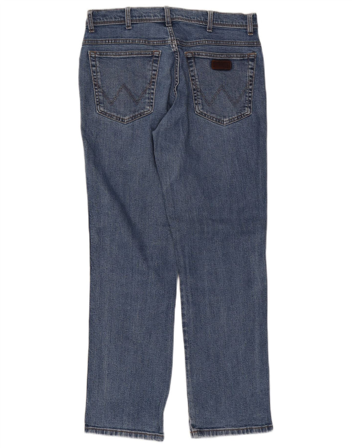 Мужские прямые джинсы Wrangler стандартного кроя W34 L32, синие, хлопок