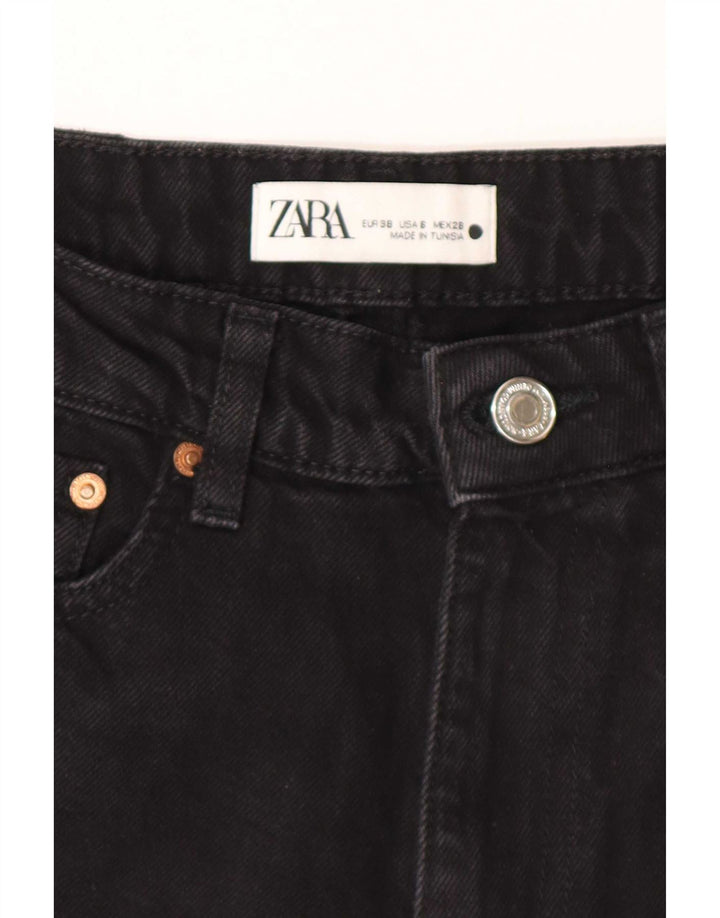 Женские прямые джинсы Zara EU 38, маленькие W28 L25, черные