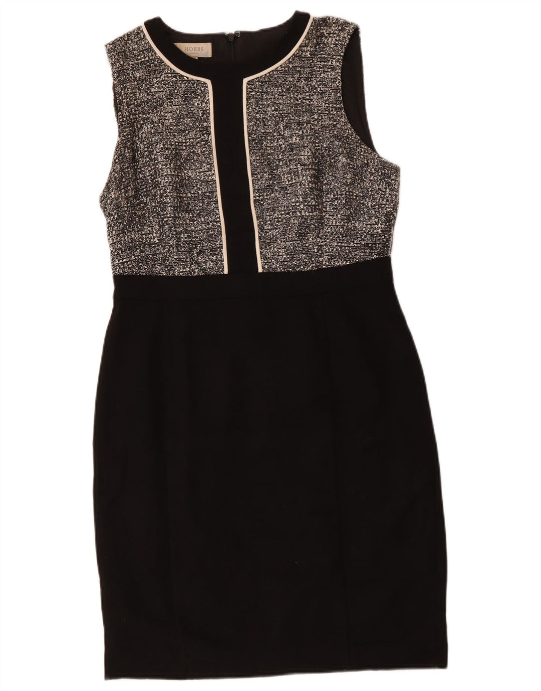 Женское платье-футляр без рукавов Hobbs UK 12, средний черный полиэстер с крапинками