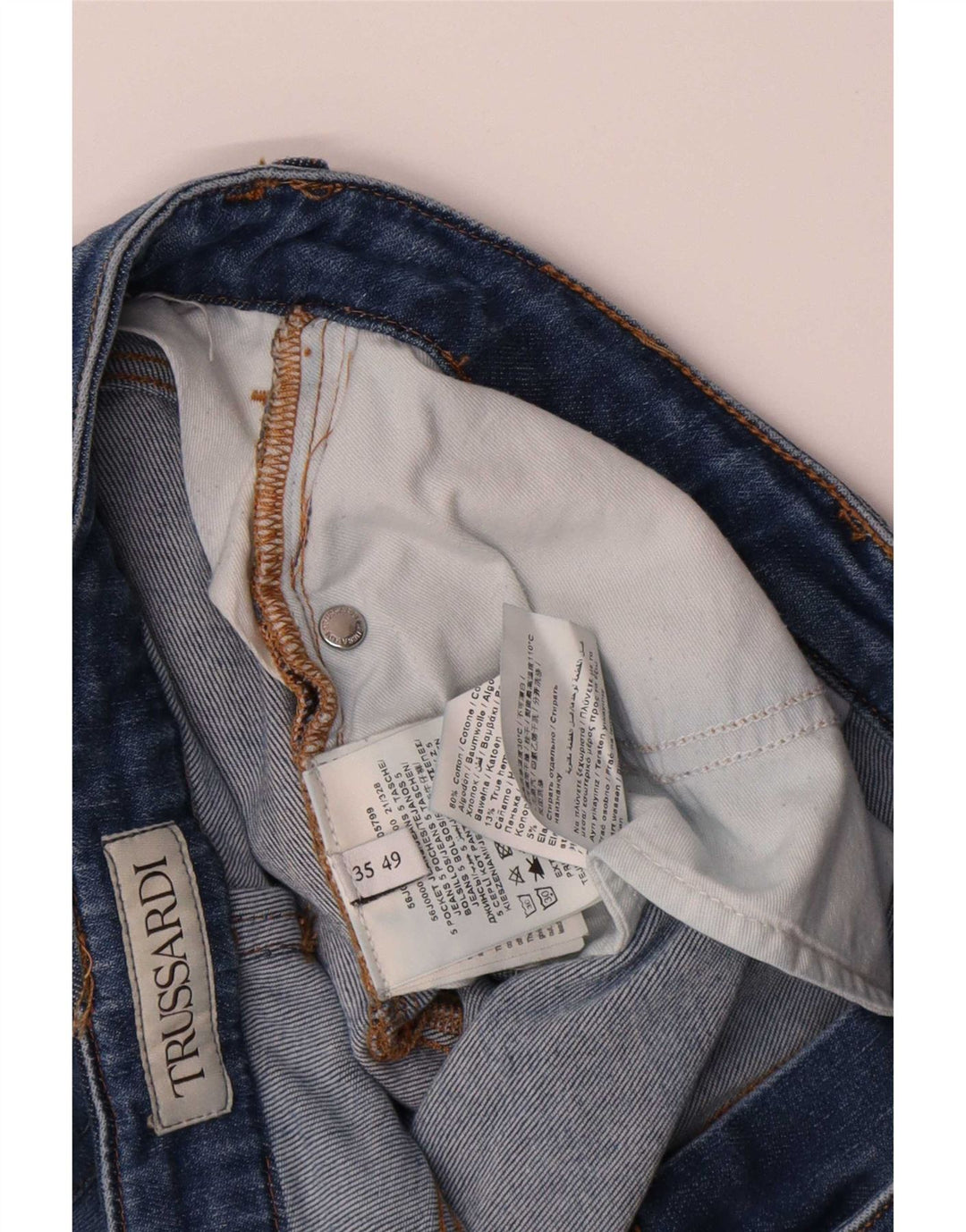 Женские прямые джинсы Trussardi W35 L26 синие, хлопок