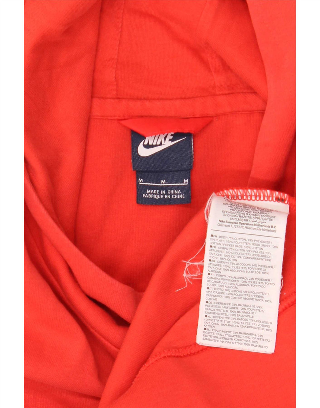 Мужской джемпер с капюшоном Nike среднего красного цвета, хлопок