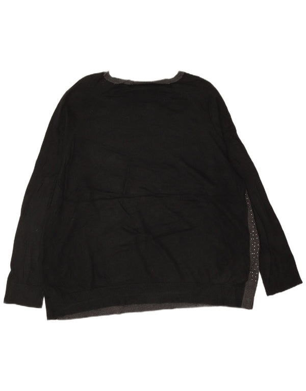 Женский джемпер с вырезом лодочкой MICHAEL KORS UK 22 3XL, серый с цветными блоками