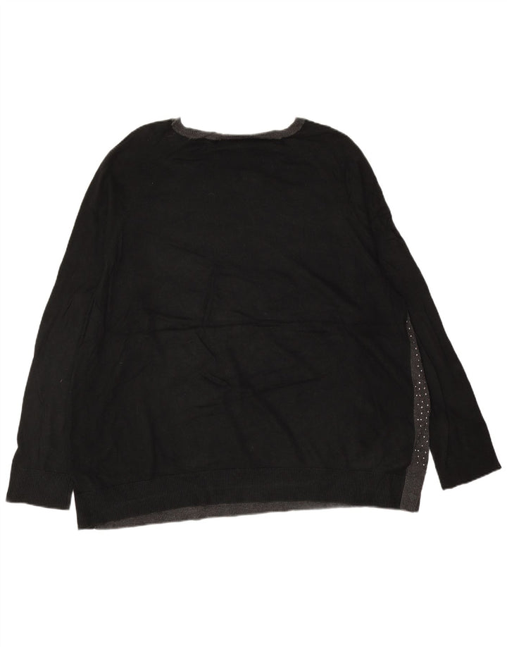 Женский джемпер с вырезом лодочкой MICHAEL KORS UK 22 3XL, серый с цветными блоками