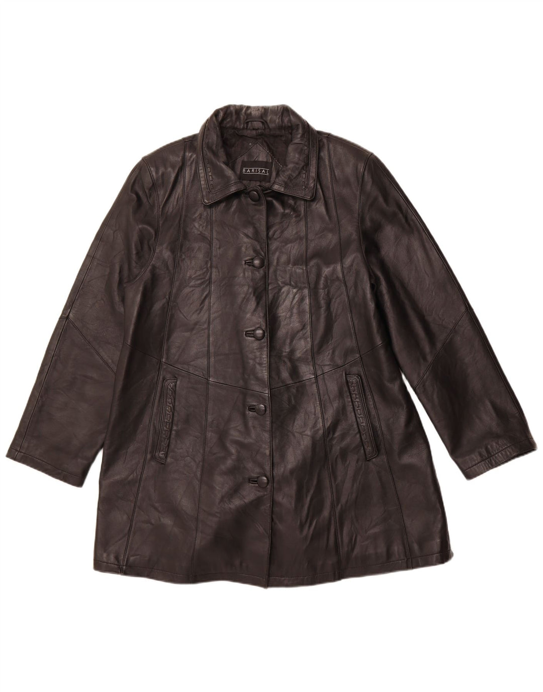BARISAL Женское кожаное пальто IT 44 Medium Black Leather