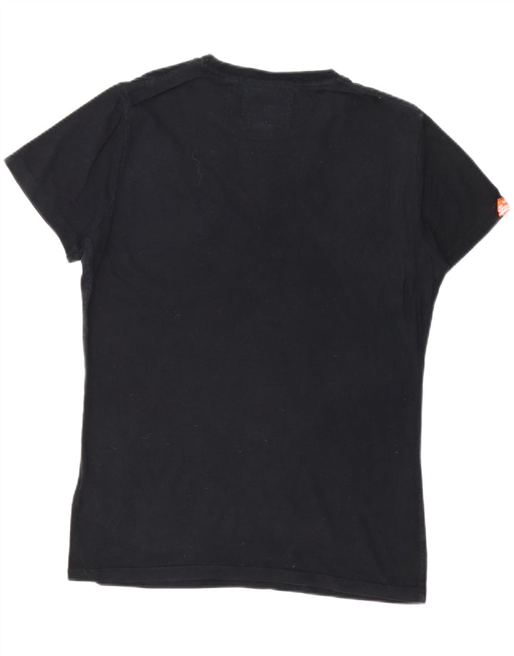 SUPERDRY Мужская футболка из хлопка среднего размера, черная